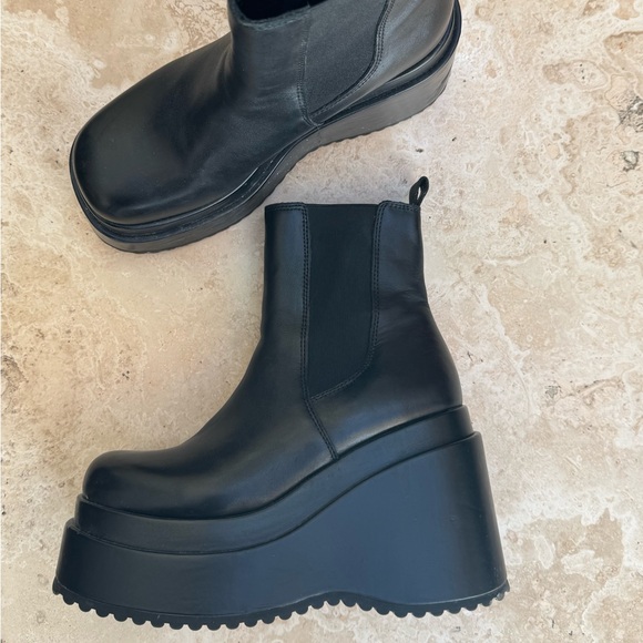 Steve Madden Jesse Black Leather Boots - Picture 5 of 6